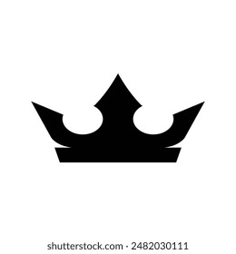 Corona simple como un icono o logotipo. Forma negra sobre fondo blanco