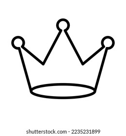 Simple crown icon. Ranking and champion symbol. Vector.