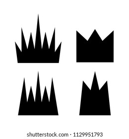 Simple Crown Icon with Shadow. Royal Symbol Diadem Isolated on White Background. Coronation Vector Illustration