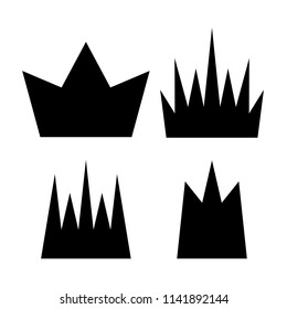 Simple Crown Icon with Shadow. Royal Symbol Diadem Isolated on White Background. Coronation Vector Illustration