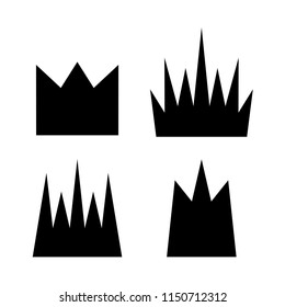 Simple Crown Icon with Shadow. Royal Symbol Diadem Isolated on White Background. Coronation Vector Illustration