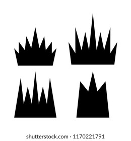 Simple Crown Icon with Shadow. Royal Symbol Diadem Isolated on White Background. Coronation Vector Illustration