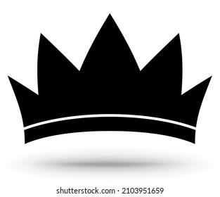 A simple crown icon. Silhouette. Isolated on white.