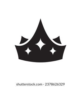 ilustración simple del vector de icono de corona aislada en fondo blanco.