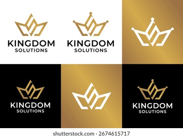 Vector de diseño de icono de logotipo S inicial de corona simple