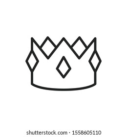 Simple crown line icon. Stroke pictogram. Vector illustration isolated on a white background. Premium quality symbol. Vector sign for mobile app and web sites.