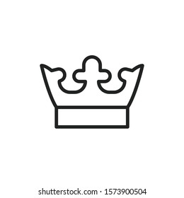 Simple crown line icon. Stroke pictogram. Vector illustration isolated on a white background. Premium quality symbol. Vector sign for mobile app and web sites.