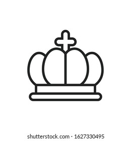 Simple crown line icon. Stroke pictogram. Vector illustration isolated on a white background. Premium quality symbol. Vector sign for mobile app and web sites.