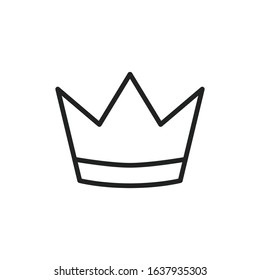 Simple crown line icon. Stroke pictogram. Vector illustration isolated on a white background. Premium quality symbol. Vector sign for mobile app and web sites.