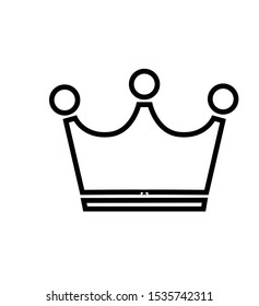 Simple crown line icon vector isolated on white