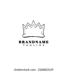 simple crown logo cartoon design template icon black modern isolated vector illustration