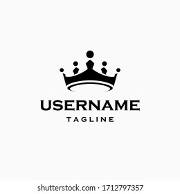 simple crown logo design inspiration . flat crown logo design template