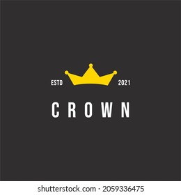 Simple Crown logo design retro hipster vintage