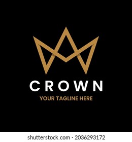Simple crown logo design template. Stock vector illustration.