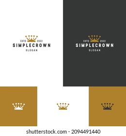 Plantilla de diseño de iconos de logotipo simple de la Corona 