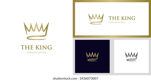 simple Crown Logo icon design for Royal King Queen abstract Logo symbol vector template. Geometric Logotype