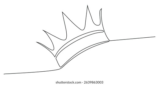 simple crown one line art , Vector Illustration.