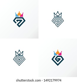 simple Crown and pentagon like letter G font image graphic icon logo design abstract concept vector stock. Can be used as a symbol related to king or queen.