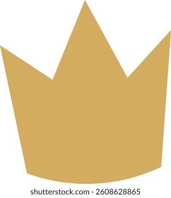A simple crown shape with sharp points in a minimalist style. The silhouette features clean lines and a modern aesthetic. Cartoon vector illustration.