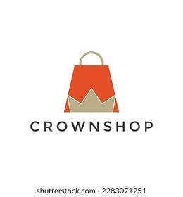 diseño del logotipo de la tienda de la corona simple