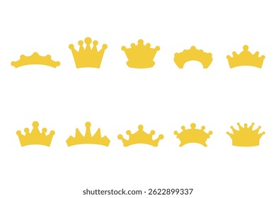 Simple Crown Silhouette Icon Set