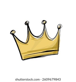 simple crown symbol hand drawing design ornament.