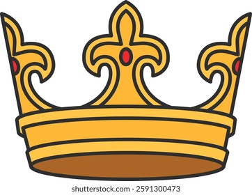 simple crown vector illustration isolated on white 