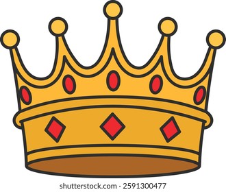 simple crown vector illustration isolated on white 