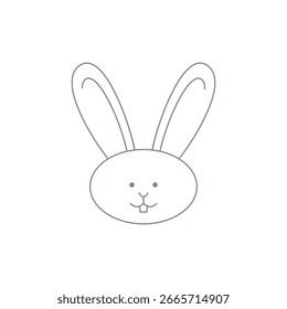 Simple cruelty free rabbit icon for vegan product design