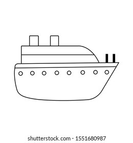 Simple cruise liner icon on a white background. Element of transport icon. Premium quality graphic design. Sign and symbol collection icon for your design, websites, mobile app. Vector illustration.