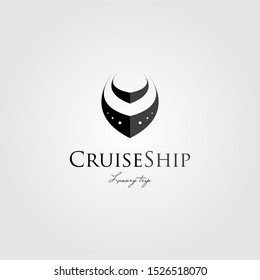 Simple Cruise Ship Clean Logo Design Vector Illustration