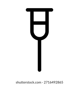 Icono de silueta de muleta simple. Vector.