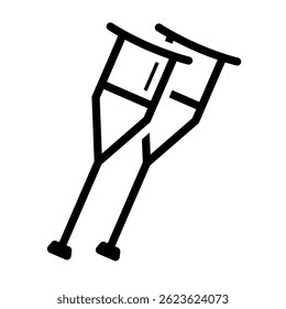 Simple crutches silhouette icon. Vector.