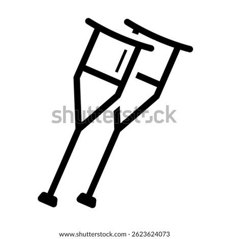 Simple crutches silhouette icon. Vector.