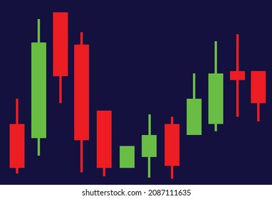 Simple cryptocurrency candle stick chart vector graphic
