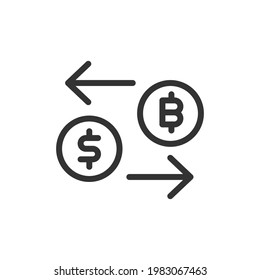 Icono de línea criptodivisa simple. Símbolo premium con estilo de trazo. Diseño del icono criptodivisa. Ilustración vectorial.