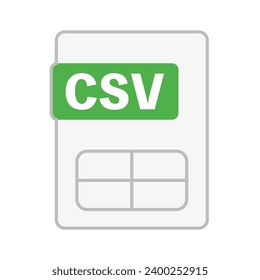 Simple CSV file icon. CSV extension. Vector.