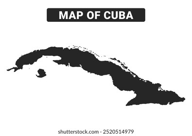 Simple Cuba Black map flat vector illustration