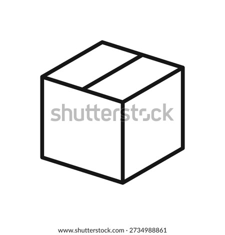 Simple cube box outline icon