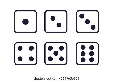 Simple Cube Dice Illustration Set 