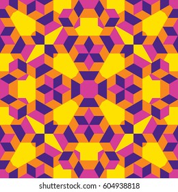 Simple Cube Optical Illusion Psychedelic Trippy Abstract Seamless Pattern Texture Vector Illustration
