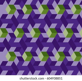 Simple Cube Optical Illusion Psychedelic Trippy Abstract Seamless Pattern Texture Vector Illustration
