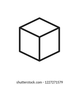 Simple cube outline icon, Vector illustration