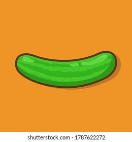 Simple Cucumber in Cartoon Art