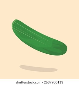 Simple cucumber vector in flat style. Perfect for food branding, cooking graphics, or health designs. Ideal for print or digital use