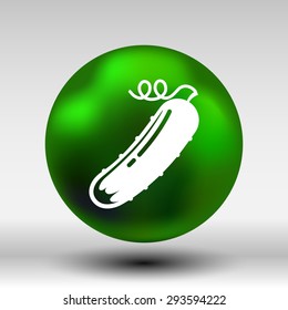 Simple Cucumber vector symbol icon useful for logo.
