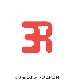 Simple culinary logo letter R or ER chef koki logo