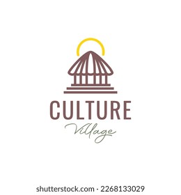 simple culture home village indonesia honai traditional minimal logo design vector