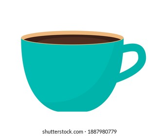 Simple Cup of black coffee icon. Vector Illustration