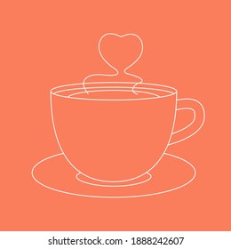 Simple Cup of black coffee icon. Vector Illustration